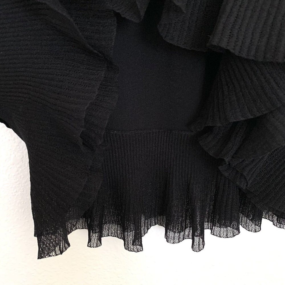 Theory Dress Torylevina Black Sleeveless Ruffle Hem Knit - Picture 13 of 13